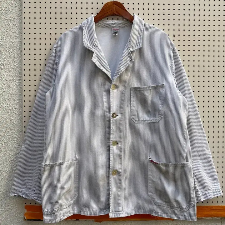 [BUNJANG] 1980s EURO KARBA Hickory Stripe French Work Jacket / 1980s EURO KARBA HICKORY STRIPE 프렌치워크자켓