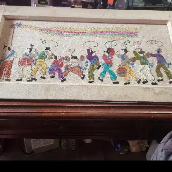 [BUNJANG] Embroidered Artwork Frame / 70    30 센치 자수 수예품 액자 진품