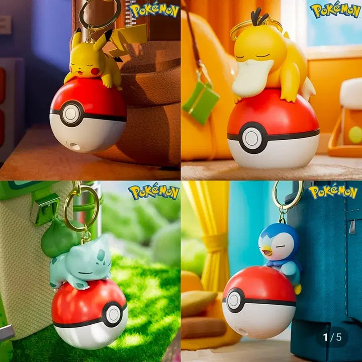 [BUNJANG] Pokemon Monster Ball Light Keychain Pikachu Bulbasaur / 포켓몬스터 몬스터볼 라이트 키링 가챠 피카츄 이상해씨