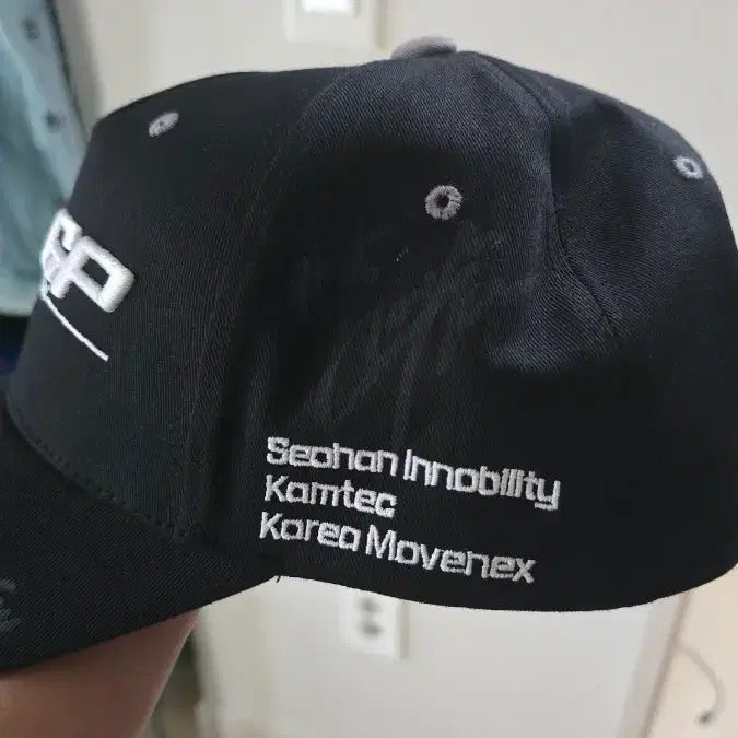 [BUNJANG] Seohan GP 2024 Signed Black Baseball Cap / 2024 슈퍼레이스 서한GP 선수싸인 블랙 모자 볼캡