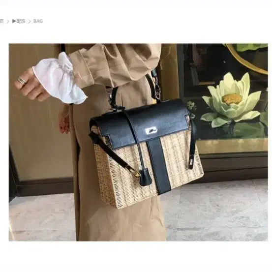 [BUNJANG] Fletter Handmade Rattan Mini Tote Bag/Crossbody Bag / 상태좋은  라탄 캘리백 (플리터제품) 핸드메이드 미니토트백