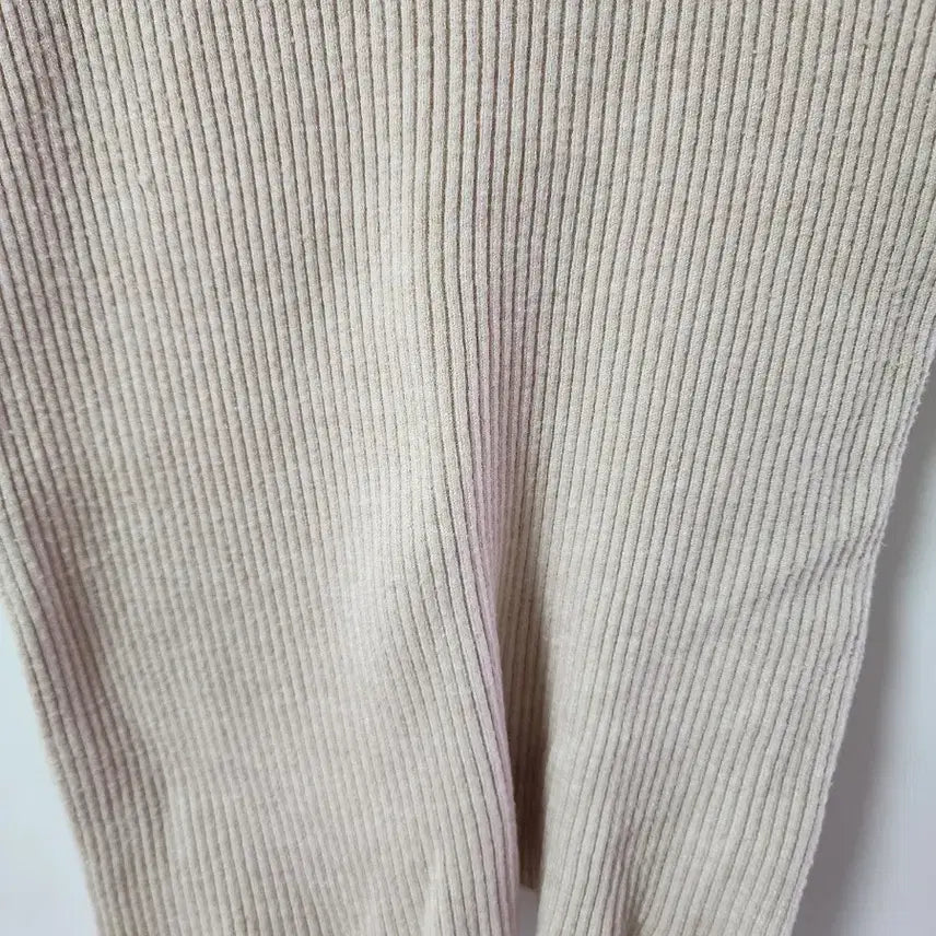 [BUNJANG] Beige Ribbed Short Sleeve T-Shirt / 베이지  골지 반팔 티셔츠