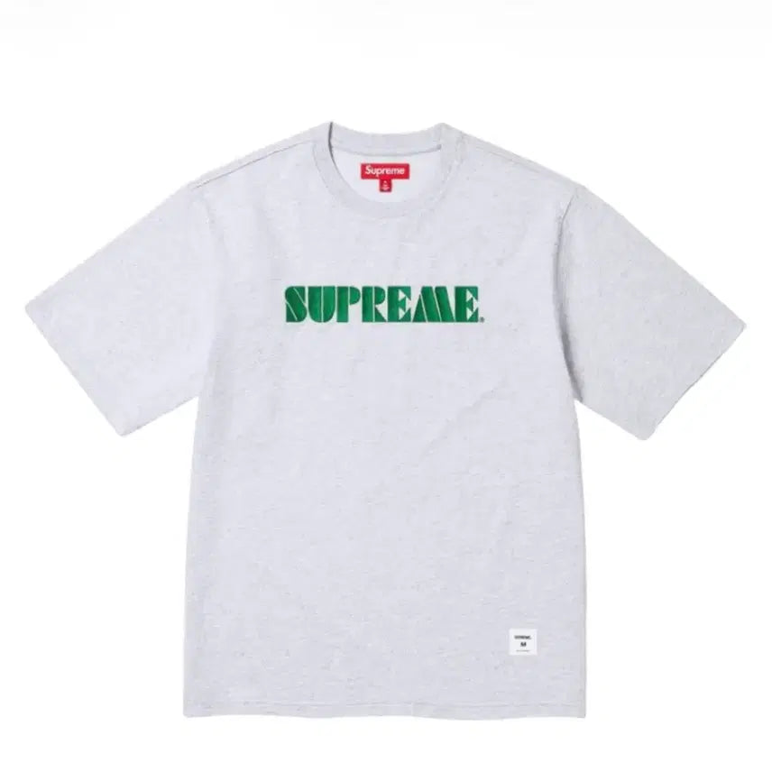 [BUNJANG] Supreme Stencil Embroidered Short Sleeve Top Ash Grey - 24SS / (L) 슈프림 스텐실 자수 숏슬리브 탑 애쉬 그레이 - 24SS
