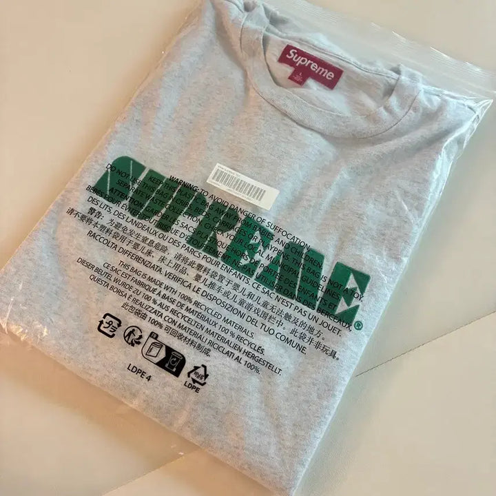 [BUNJANG] Supreme Stencil Embroidered Short Sleeve Top Ash Grey - 24SS / (L) 슈프림 스텐실 자수 숏슬리브 탑 애쉬 그레이 - 24SS