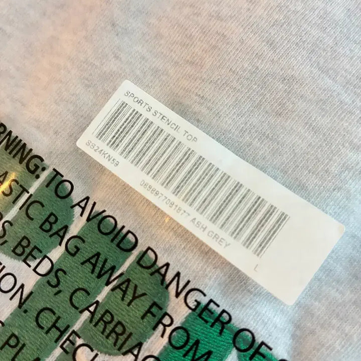 [BUNJANG] Supreme Stencil Embroidered Short Sleeve Top Ash Grey - 24SS / (L) 슈프림 스텐실 자수 숏슬리브 탑 애쉬 그레이 - 24SS