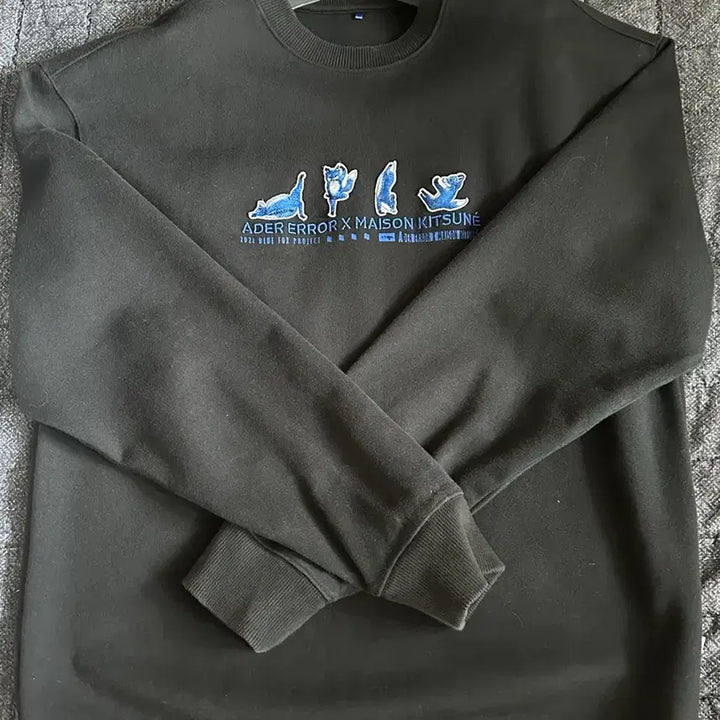 [BUNJANG] Ader Error Maison Kitsuné Collaboration Sweatshirt Black A1 / [A1]아더에러 메종키츠네 콜라보 맨투맨 블랙