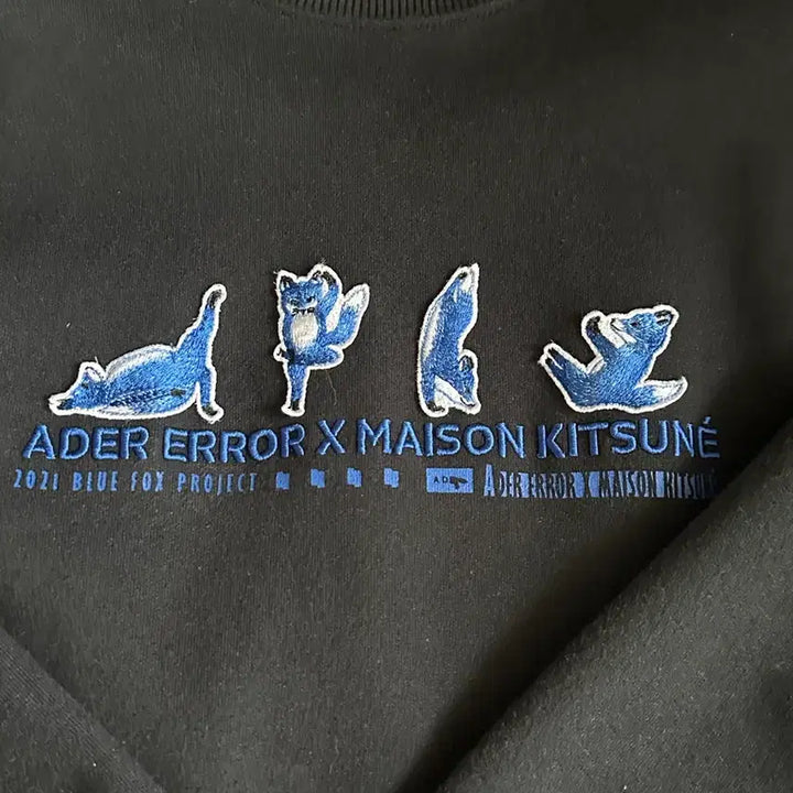 [BUNJANG] Ader Error Maison Kitsuné Collaboration Sweatshirt Black A1 / [A1]아더에러 메종키츠네 콜라보 맨투맨 블랙
