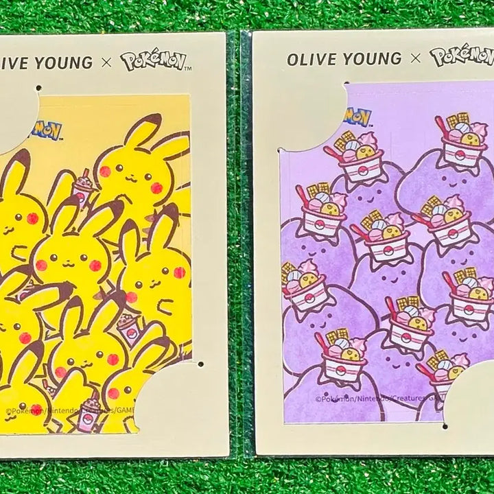 [BUNJANG] Pokemon Card Stickers Set (Pikachu, Ditto) / 포켓몬스터 올리브영 카드스티커 2종 피카츄 메타몽