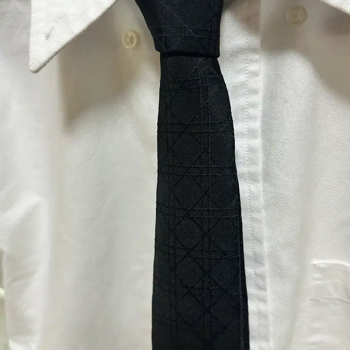 [BUNJANG] Dior Cannage Silk Necktie Black / 디올 까나쥬 넥타이 검정