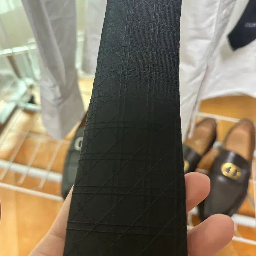 [BUNJANG] Dior Cannage Silk Necktie Black / 디올 까나쥬 넥타이 검정