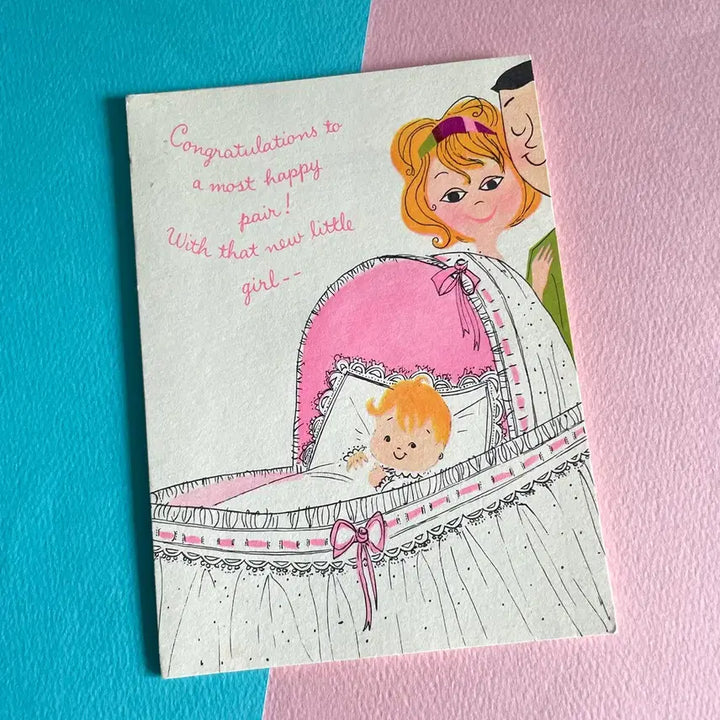 [BUNJANG] 1960s Vintage Pop-Up Card with Unique Illustration / 1960s/일러스트가 유니크한 빈티지 팝업카드