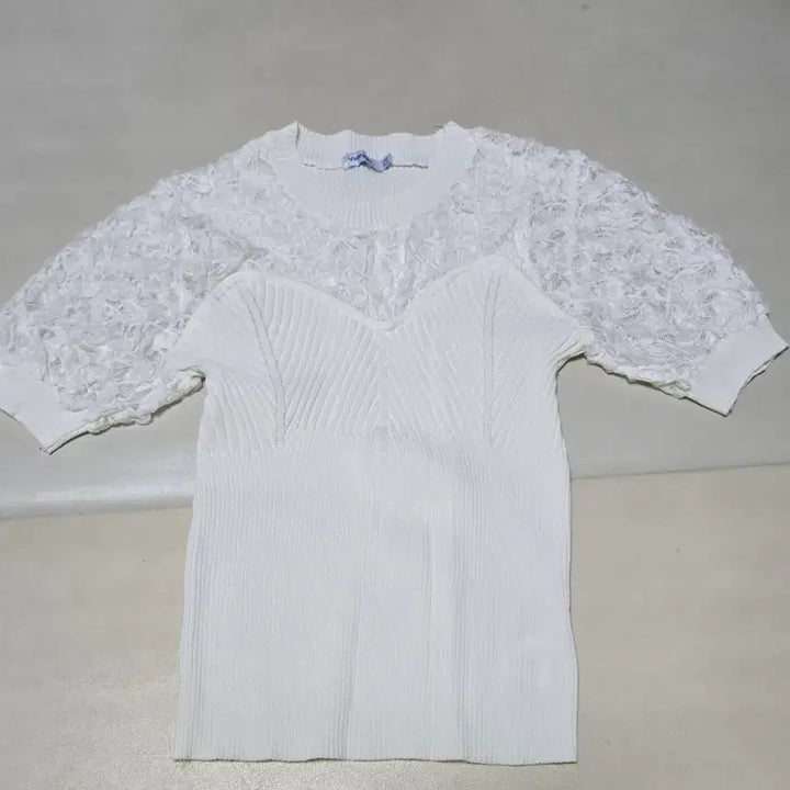 [BUNJANG] Belli Girl Puff Sleeve Knit T-Shirt / 밸리걸 티셔츠