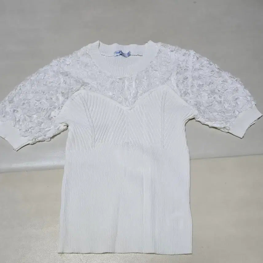 [BUNJANG] Belli Girl Puff Sleeve Knit T-Shirt / 밸리걸 티셔츠