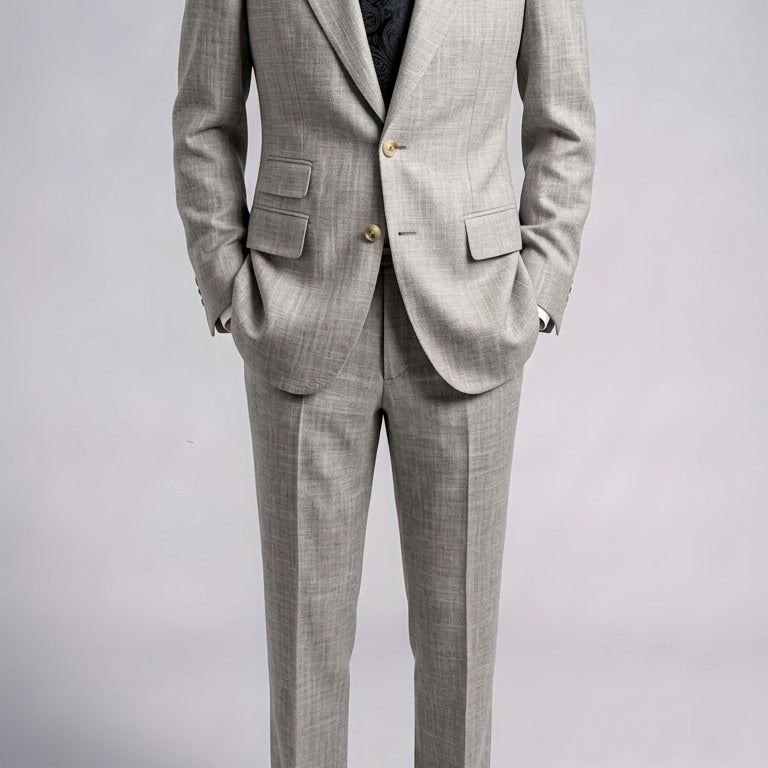 [BUNJANG] Galaxy Luigi Botto Wide Peak Lapel Suit Light Beige / 갤럭시/이태리 루이지보또 와이드 피크드라펠 수트/100-105, 32