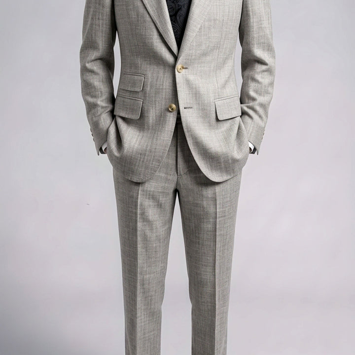 [BUNJANG] Galaxy Luigi Botto Wide Peak Lapel Suit Light Beige / 갤럭시/이태리 루이지보또 와이드 피크드라펠 수트/100-105, 32