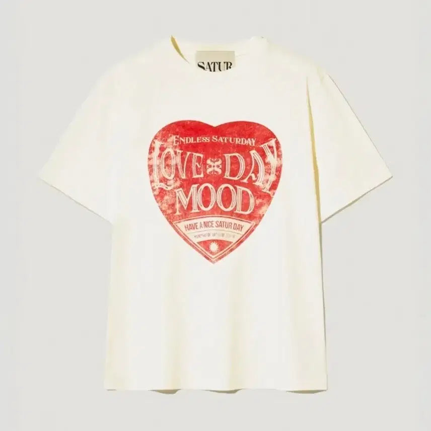 [BUNJANG] Saturday Retro Mood Graphic T-Shirt - Vintage Red / 새상품)세터데이 레트로 무드 그래픽 반팔 티셔츠 빈티지 레드