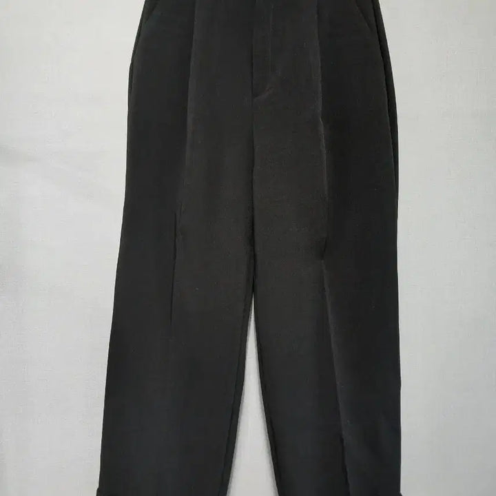 [BUNJANG] Black Roll-up Wide Pants / 검정색 롤업 와이드 팬츠