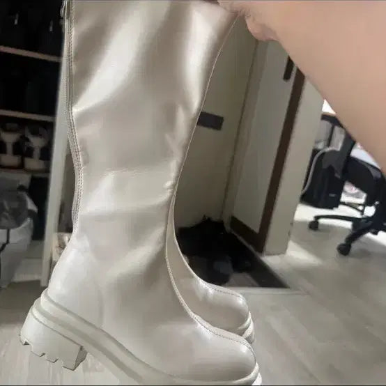 [BUNJANG] Platform Long Boots - Ivory/Beige/Black / 롱부츠 플랫폼 부츠 아이보리/베이지/블랙