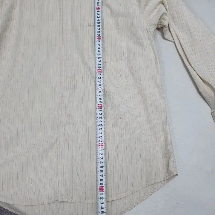 [BUNJANG] CP Company Striped Long Sleeve Shirt Beige / CP컴퍼니 셔츠 스트라이프 긴팔 남방 베이지 100
