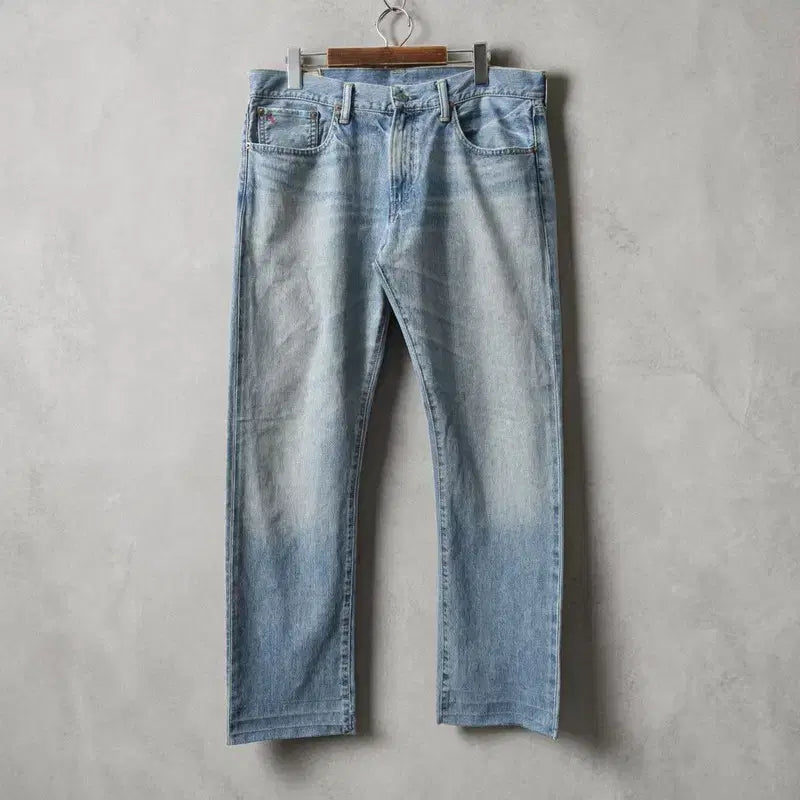 [BUNJANG] Polo Ralph Lauren Hampton Straight Selvedge Jeans Light Blue Cotton 100% (Size 33) / 폴로 랄플로렌 셀비지 청바지 33 M0409