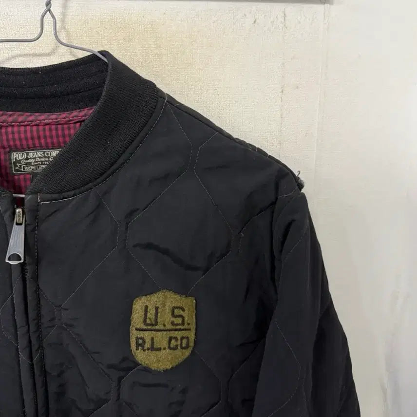 [BUNJANG] Polo Ralph Lauren Black Quilted Bomber Jacket / 폴로 블랙 퀄팅 봄버 자켓