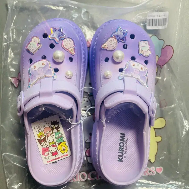 [BUNJANG] Sanrio Kuromi Crocs Platform Sandals with Jibbitz / 산리오 쿠로미 크록스 퍼플 통굽 샌들 지비츠