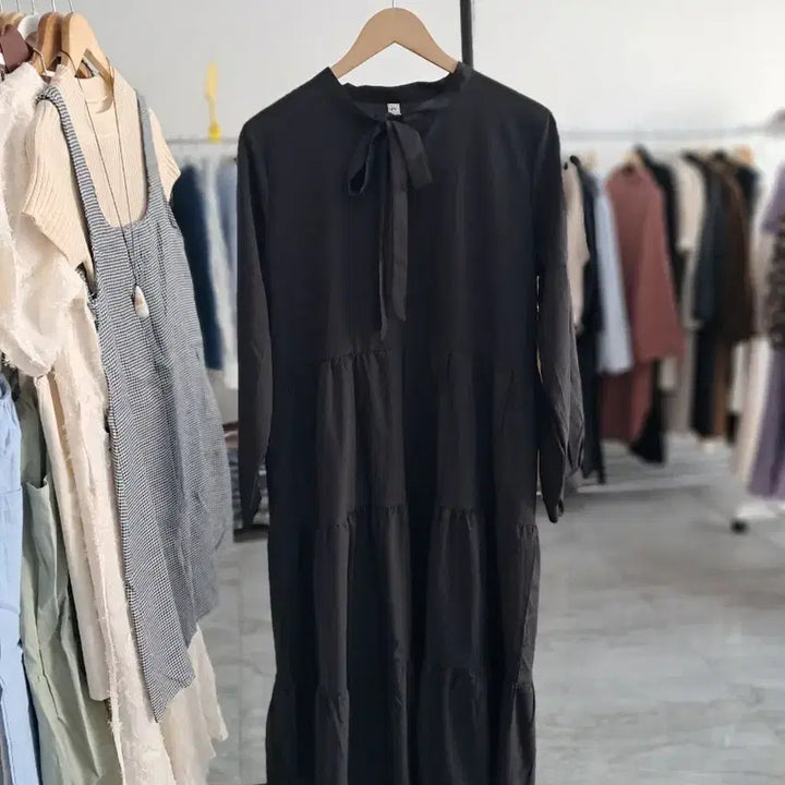 [BUNJANG] Black Long One-Piece Dress XL / 새상품 블랙 롱 원피스 XL 77