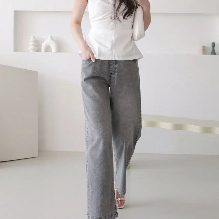 [BUNJANG] Daily Wide Fit Jeans with Bio-Washing and Stretch / 44-88 국내 44-88 사방스판 데일리 청바지 캐주얼 데일리 워싱