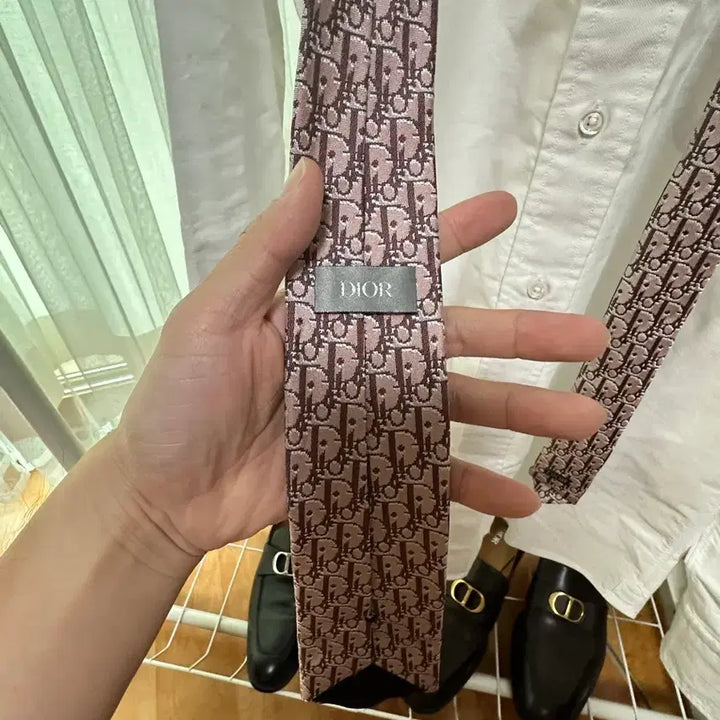 [BUNJANG] Dior Oblique Silk Necktie Burgundy / 디올 오블리크 실크 넥타이 버건디