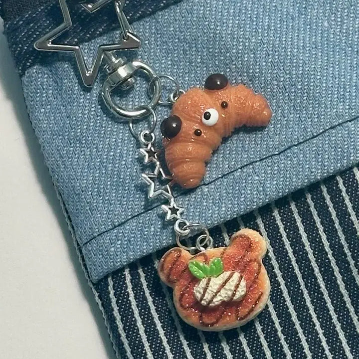 [BUNJANG] Kiyo Croissant &amp; Donut Keychain (Sealed) / [미개봉] 키요님 크로와상 앤 도넛 키링