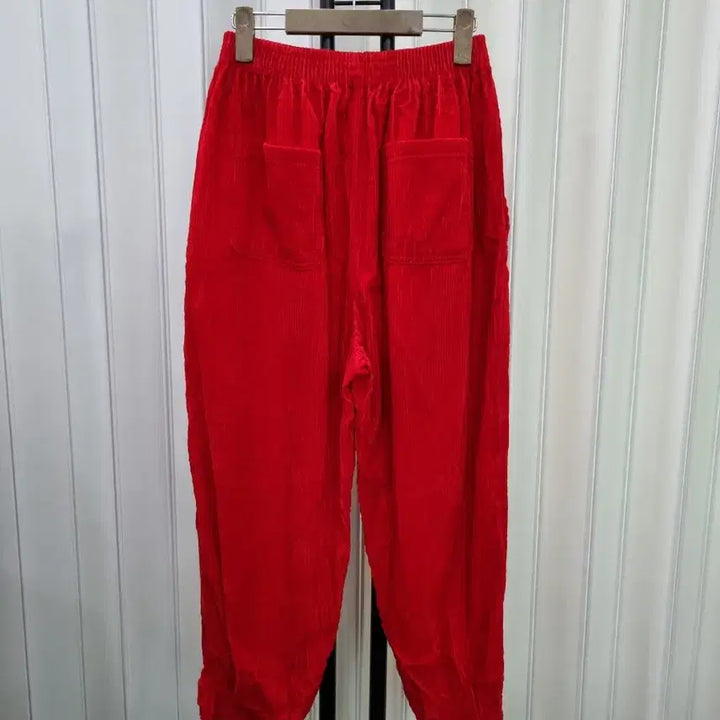 [BUNJANG] Red Corduroy Cargo Jogger Pants / 레드 코듀로이 카고 조거 팬츠