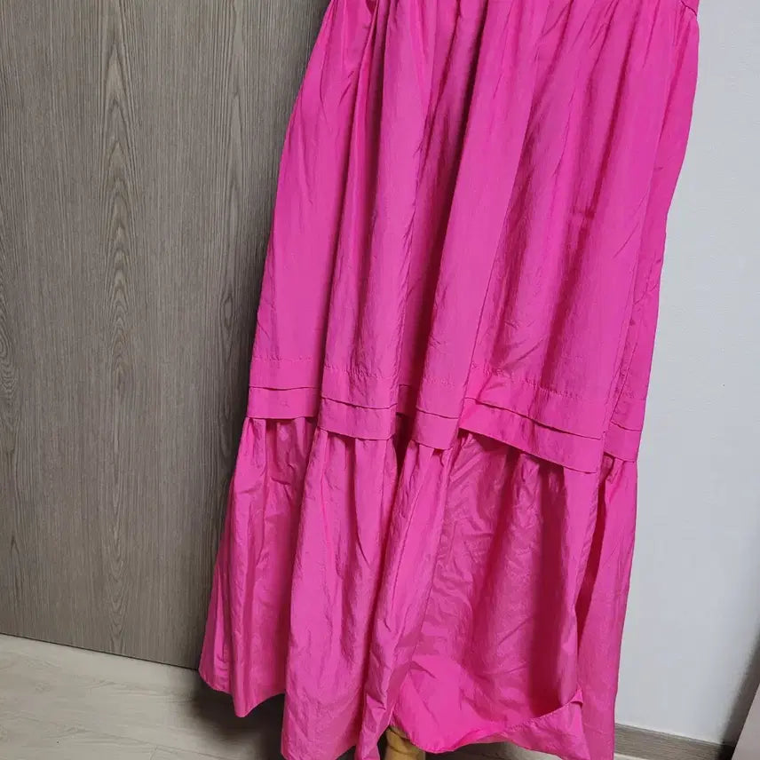 [BUNJANG] Lucky Chouette Pink Long Dress with Adjustable Waist / 럭키슈에뜨 핑크색 롱 원피스  허리조절가능