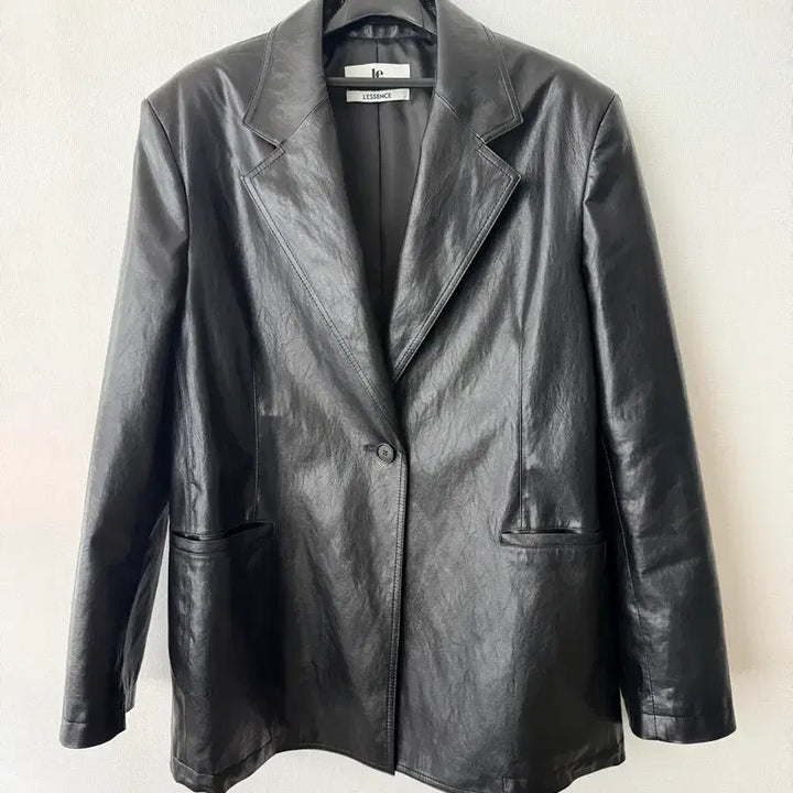 [BUNJANG] Le Black Leather Oversized Jacket / Le 르 레더 자켓 블랙 오버핏 가죽자켓