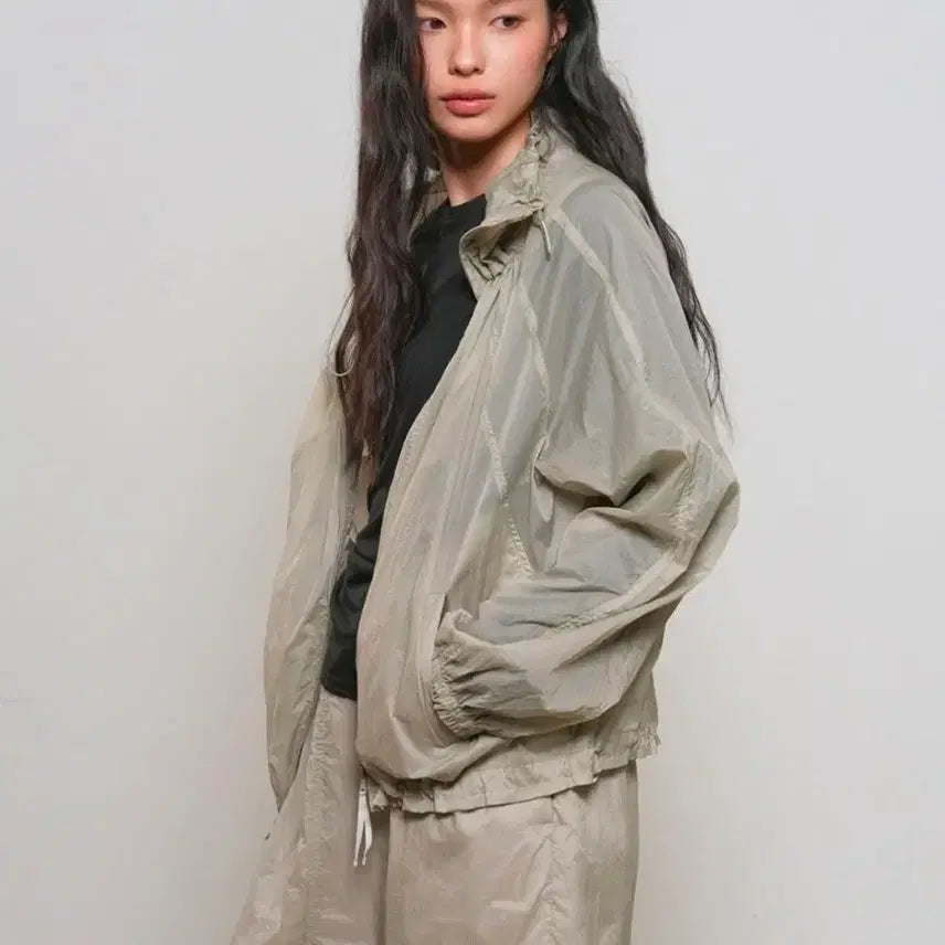 [BUNJANG] General Idea Sheer Shirring Windbreaker Jumper / 