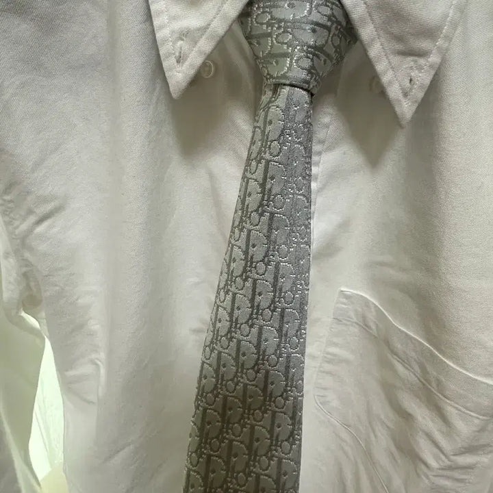 [BUNJANG] Dior Homme Oblique Silk Necktie Mint/Gray / 디올옴므 오블리크 실크넥타이 민트/그레이