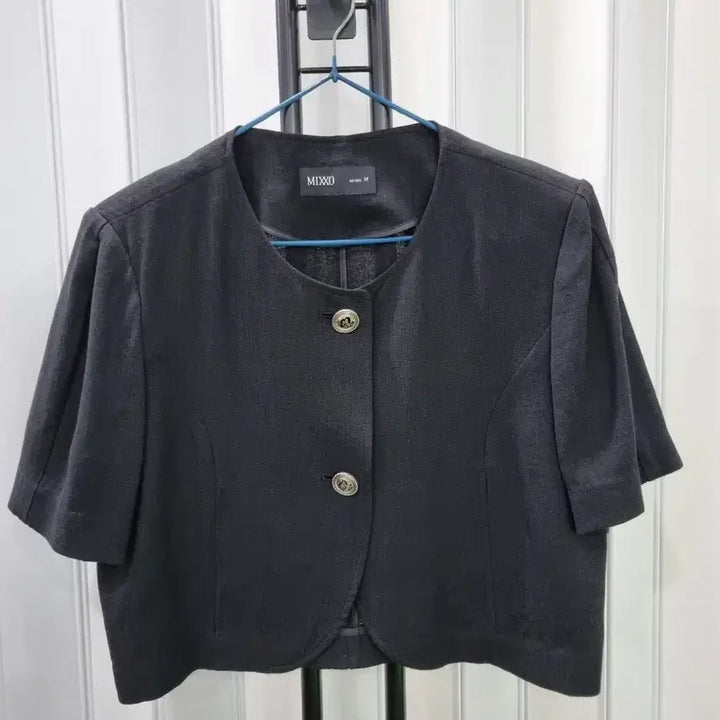 [BUNJANG] MIXXO Short Sleeve Cropped Jacket Black M / MIXXO 믹쏘 반팔 크롭 자켓 블랙 M