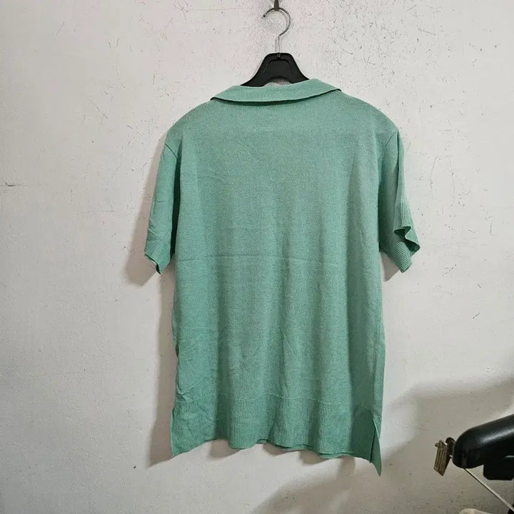 [BUNJANG] Mint Knit Short Sleeve Polo Shirt / 민트색 니트 반팔 카라티