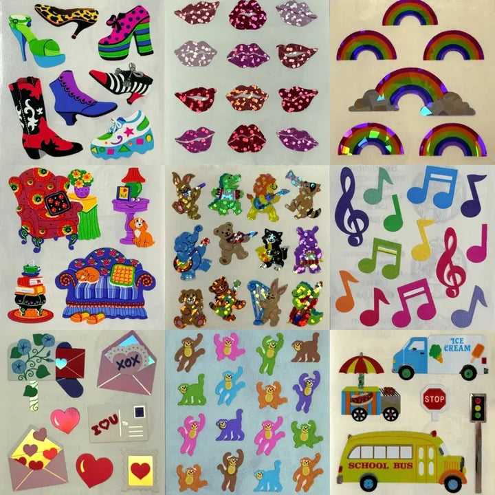 [BUNJANG] Sandy Lion Vintage Sticker Set (9 Designs) / 샌디라이온 빈티지 고전스티커 희귀제품 1컷 9종세트