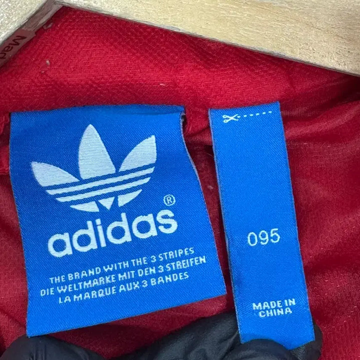 [BUNJANG] Adidas Red Nylon Windbreaker Jacket - Size 95 / 아디다스 바람막이 095사이즈