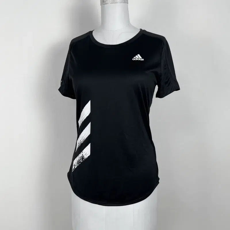 [BUNJANG] Adidas Spandex Round Black T-Shirt XS/S / 아디다스/스판 라운드 블랙 티 티셔츠 XS S/라덴