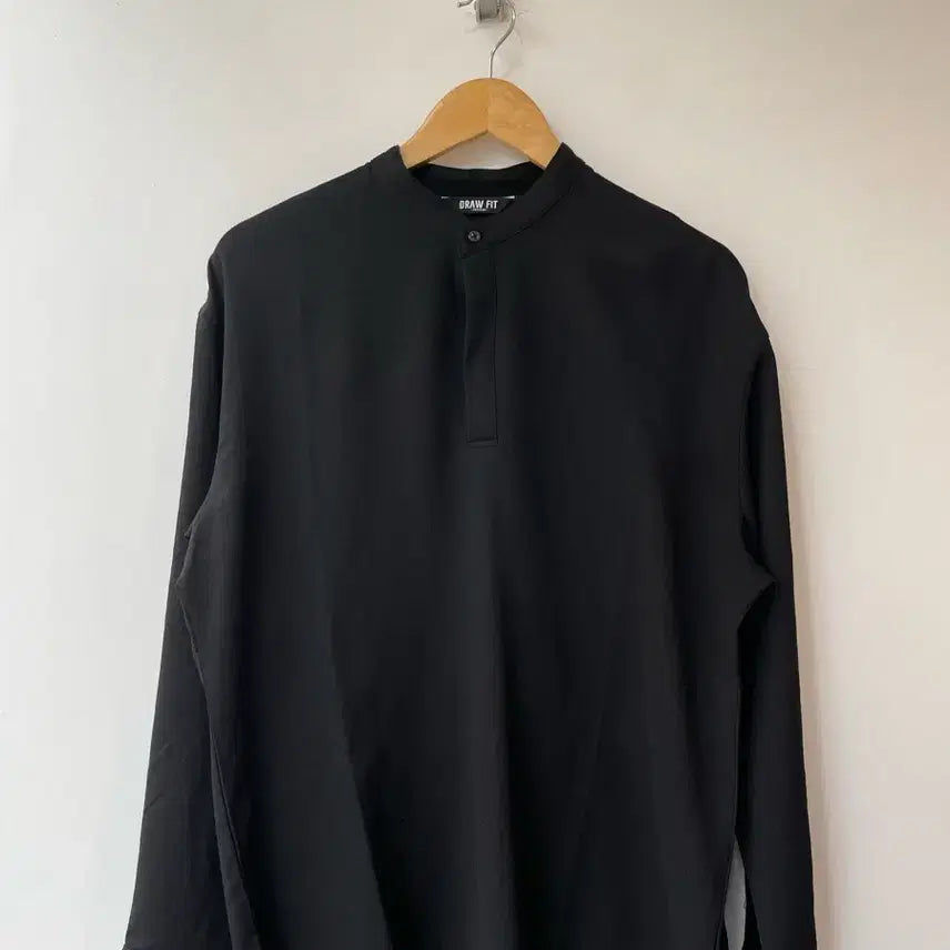 [BUNJANG] Drawfit Linen Collar Pullover T-Shirt / 드로우핏 린넨 카라 풀오버 티셔츠