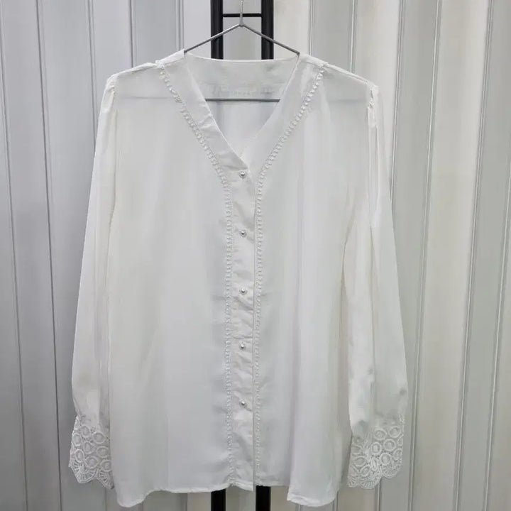 [BUNJANG] White Lace Blouse / 화이트 레이스 셔츠 블라우스