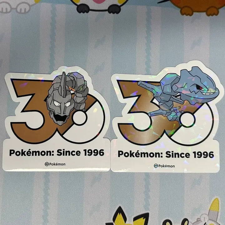 [BUNJANG] Pokemon 30th Anniversary Holographic Sticker Set: Onyx &amp; Steelix / [포켓몬 30주년 기념 로고 스티커]롱스톤, 강철톤