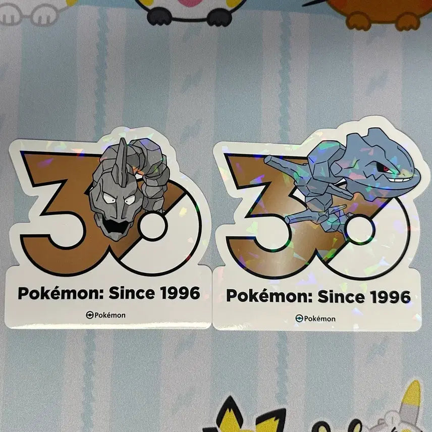 [BUNJANG] Pokemon 30th Anniversary Holographic Sticker Set: Onyx &amp; Steelix / [포켓몬 30주년 기념 로고 스티커]롱스톤, 강철톤