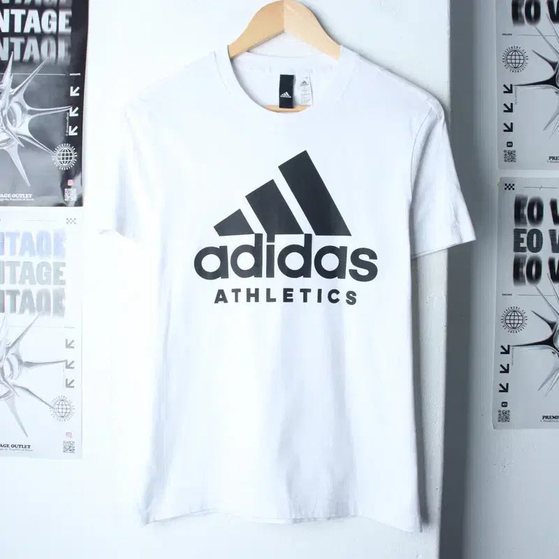 [BUNJANG] Adidas Big Logo Short Sleeve T-Shirt White Old School / W(L) 아디다스 반팔 티셔츠 빅로고 화이트 올드스쿨-75A8