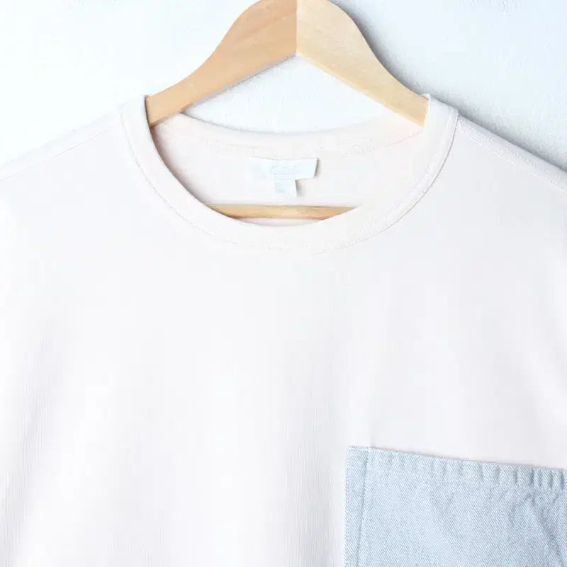 [BUNJANG] COS Pink Pocket Short Sleeve T-Shirt / (M-XL) 코스 반팔 티셔츠 연핑크 포켓 놈코어-75AB