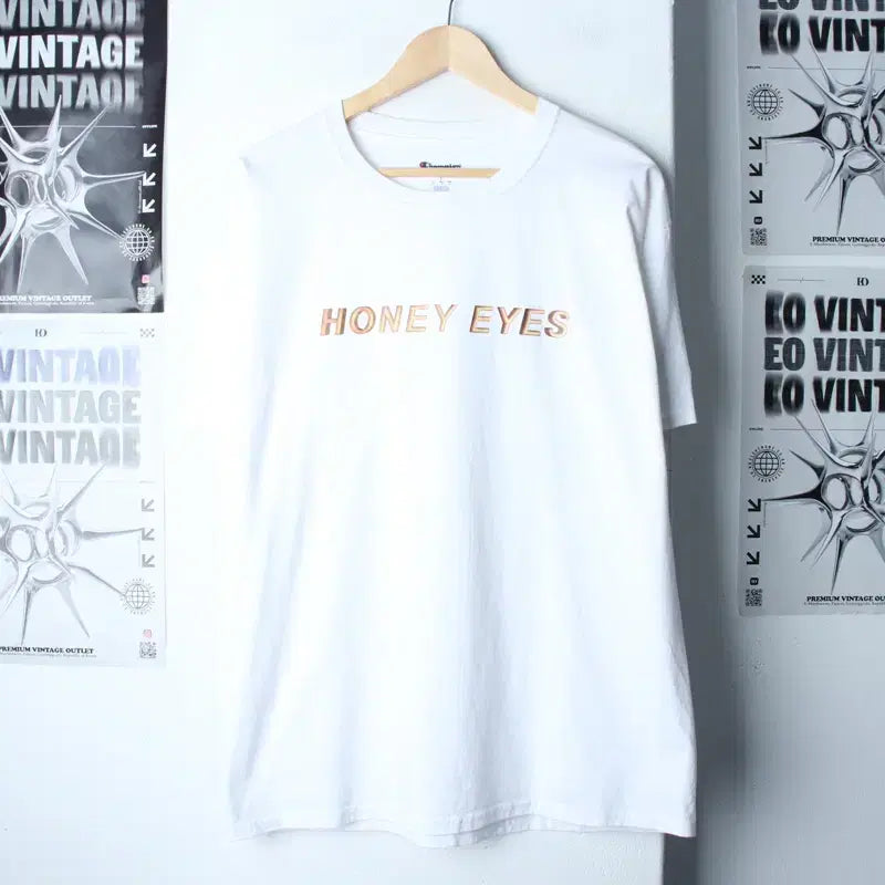 [BUNJANG] Champion Lettering T-Shirt White Old School (L-XL) / (L-XL) 챔피온 반팔 티셔츠 레터링 화이트 올드스쿨-75AD