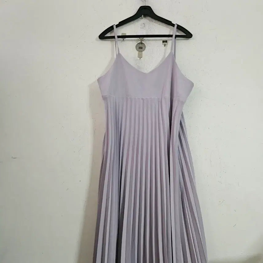 [BUNJANG] Lavender Pleated Long Dress / 라벤더 플리츠 롱 원피스