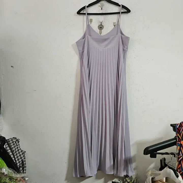 [BUNJANG] Lavender Pleated Long Dress / 라벤더 플리츠 롱 원피스