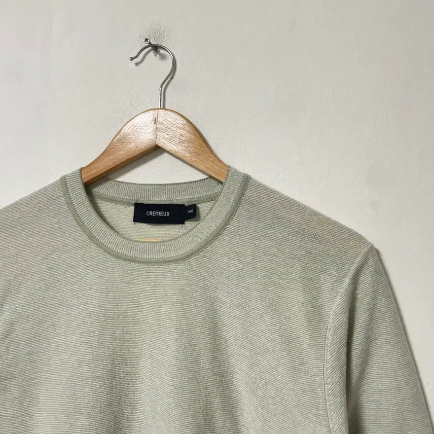 [BUNJANG] 100 CREMIEUX Spandex Knit Short-Sleeve T-Shirt / 100 CREMIEUX 스판 니트 반팔티 정품